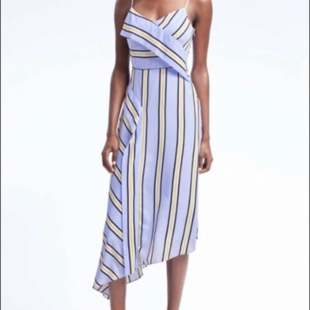 Banana Republic Striped Asymmetric Dress 00P